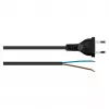 Kabelmeister Euro maitinimo laidas su atviru galu, H03VVH2-F, 2 x 0.75 mm², 3 m, juodos spalvos