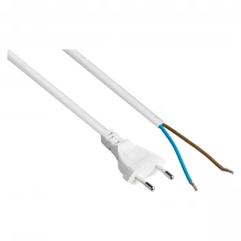 Kabelmeister Euro maitinimo kabelis su atviru galu, 3m, baltas (H03VVH2-F)