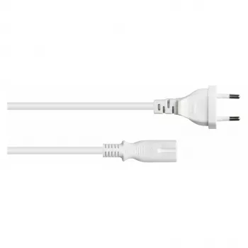 Kabelmeister Euro Power Cable su atviru galu, balta, 5 m
