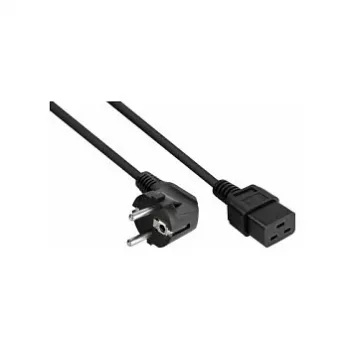 Kabelmeister SK0190-S050 maitinimo laidas, 90° kampu lenktas Schuko CEE 7/7 į C19, 5 m, juodos spalvos