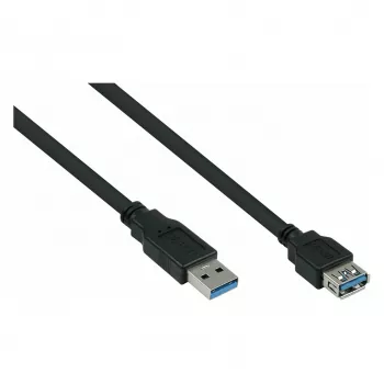 Kabelmeister USB 3.0 prailginimo laidas, A kištukas į A lizdą, UL, juodas, 0,5 m