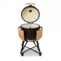 Kamado Bono Grande keraminė kepsninė 23″ su vežimėliu, juoda