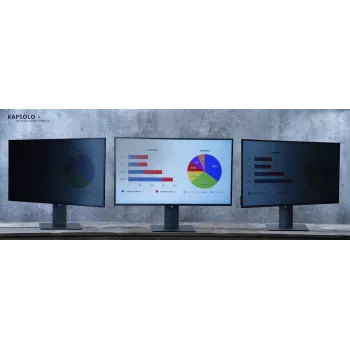 KAPSOLO 2 krypčių nuimamas privatumo filtras 24 colių plataus ekrano monitoriui (16:9) - berėmis, permatomas, 30° privatumo kampas KAP10796
