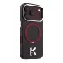 Karl Lagerfeld IML Ring Stand 360 Kameo Metal MagSafe dėklas, skirtas iPhone 18 Pro / 17 Pro - bordo spalvos