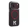 Karl Lagerfeld IML Ring Stand 360 Kameo Metal MagSafe dėklas, skirtas iPhone 18 Pro Max / 17 Pro Max, bordo