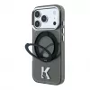 Karl Lagerfeld iPhone 18 Pro / 17 Pro MagSafe IML Ring Stand 360 Kameo Metal dėklas - juodas