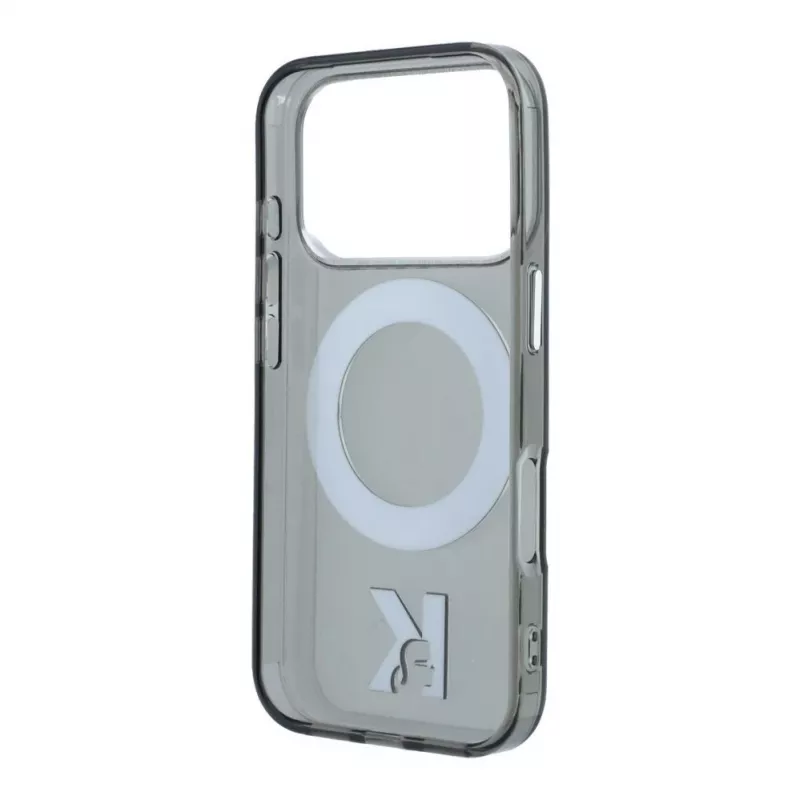 Karl Lagerfeld iPhone 18 Pro / 17 Pro MagSafe IML Ring Stand 360 Kameo Metal dėklas - juodas
