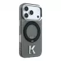 Karl Lagerfeld iPhone 18 Pro / 17 Pro MagSafe IML Ring Stand 360 Kameo Metal dėklas - juodas