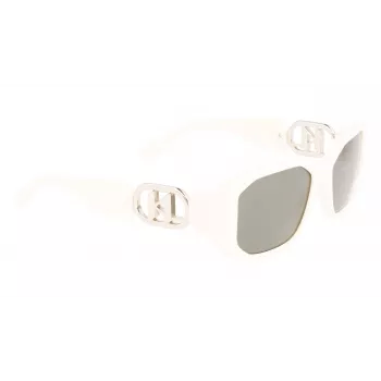 KARL LAGERFELD KL6085S-105 Moteriški kvadratiniai acetatiniai akiniai nuo saulės juodi/pilki 55/18/140 mm
