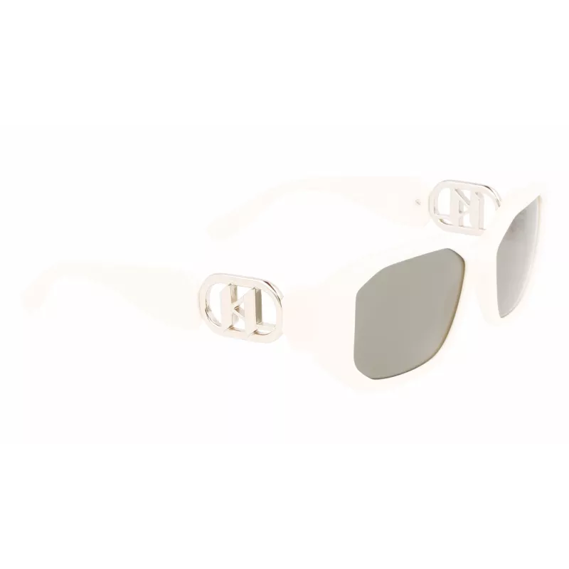 KARL LAGERFELD KL6085S-105 Moteriški kvadratiniai acetatiniai akiniai nuo saulės juodi/pilki 55/18/140 mm