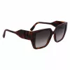 KARL LAGERFELD KL6098SN-240 Moteriški kvadratiniai acetatiniai akiniai nuo saulės - Ruda Havana rėmelis, Rudi gradientiniai lęšiai - 52/19/140 mm