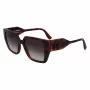 KARL LAGERFELD KL6098SN-240 Moteriški kvadratiniai acetatiniai akiniai nuo saulės - Ruda Havana rėmelis, Rudi gradientiniai lęšiai - 52/19/140 mm