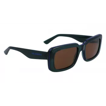KARL LAGERFELD KL6101S-300 Unisex Akiniai Nuo Saulės 54mm Pilki Lęšiai Juodas Acetato Rėmas UV400