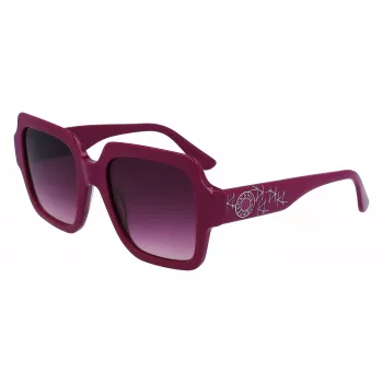 KARL LAGERFELD KL6104SR-501 Moteriški kvadratiniai akiniai nuo saulės Juoda/Pilka 53mm