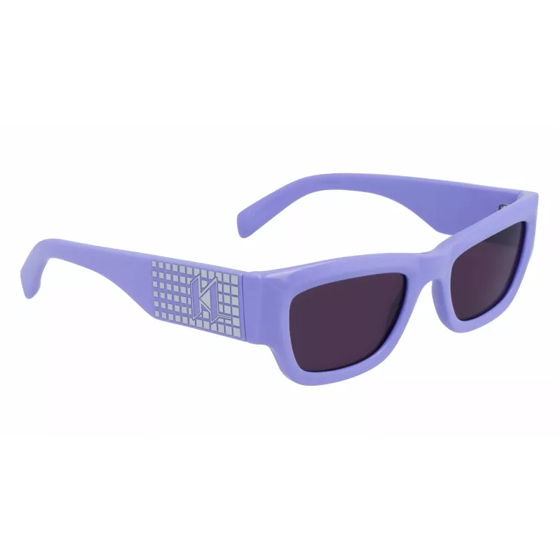 KARL LAGERFELD KL6141S522154 Moteriški katės akies formos akiniai nuo saulės – juodas acetatinis rėmelis, pilki gradientiniai lęšiai, 52 mm