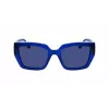 KARL LAGERFELD KL6143S-400 Moteriški kvadratiniai acetatiniai akiniai nuo saulės, tamsiai mėlynas rėmelis, pilki gradientiniai stiklai, 53 mm