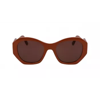 KARL LAGERFELD KL6146S-200 Moteriški kvadratiniai akiniai nuo saulės Havana acetatas rudi gradientiniai lęšiai 54mm