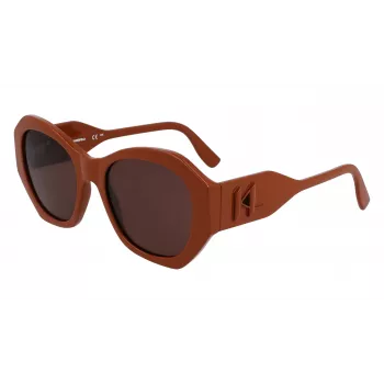 KARL LAGERFELD KL6146S-200 Moteriški kvadratiniai akiniai nuo saulės Havana acetatas rudi gradientiniai lęšiai 54mm