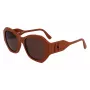 KARL LAGERFELD KL6146S-200 Moteriški kvadratiniai akiniai nuo saulės Havana acetatas rudi gradientiniai lęšiai 54mm