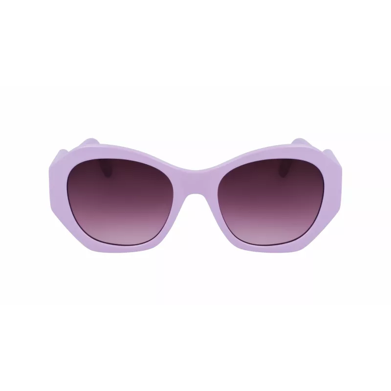 KARL LAGERFELD KL6146S-516 Moteriški kvadratiniai akiniai nuo saulės – juodas rėmelis, pilki gradientiniai lęšiai 54/20/140 mm