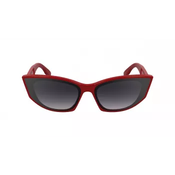 KARL LAGERFELD KL6162S-600 Moteriški drugelio formos akiniai nuo saulės - Raudonas/Bordo acetato rėmelis, Gradientiniai rudi lęšiai, 64/14/140 mm