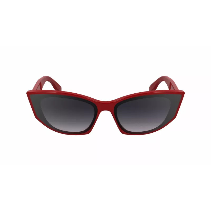 KARL LAGERFELD KL6162S-600 Moteriški drugelio formos akiniai nuo saulės - Raudonas/Bordo acetato rėmelis, Gradientiniai rudi lęšiai, 64/14/140 mm