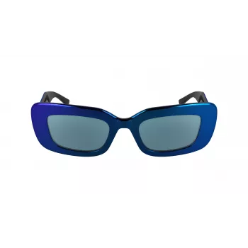 KARL LAGERFELD KL6164S-400 Moteriški katės akies formos akiniai nuo saulės, permatomi mėlyni, pilkai gradientiniai stiklai, 50 mm