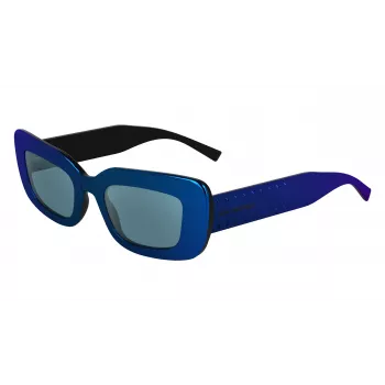 KARL LAGERFELD KL6164S-400 Moteriški katės akies formos akiniai nuo saulės, permatomi mėlyni, pilkai gradientiniai stiklai, 50 mm