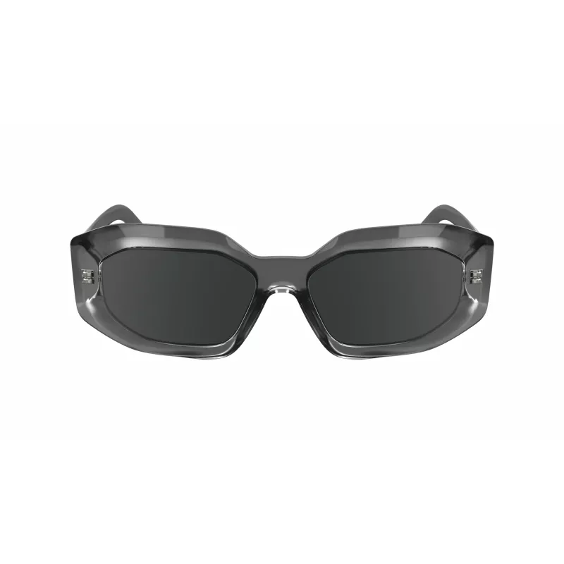 KARL LAGERFELD KL6167S-020 Moteriški kvadratiniai akiniai nuo saulės – juodo acetato rėmelis, pilkai dūminiai stiklai, 53 mm