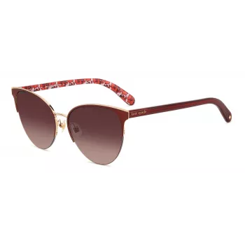 KATE SPADE Moteriški „Izara“ katės akies formos akiniai nuo saulės – juodas acetato rėmelis su pilkais gradientiniais lęšiais – 57/17/140 mm