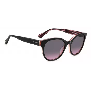 KATE SPADE Moteriški akiniai nuo saulės Nathalie GS807 – juodas acetatinis rėmelis, pilki gradientiniai lęšiai 55/17/140 mm