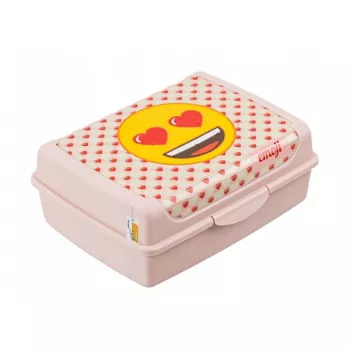 keeeper maisto laikymo indas deco-click-box midi 1L Carla Emoji Hearts 17x13x7cm rožinis