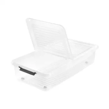 keeeper Leo dėžė po lova su dangčiu ir ratukais, 33 L, permatoma, 77 x 38 x 16 cm