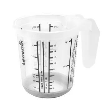 KEEEPER Matavimo indas su neslystančiu dugnu 0,5L Massimo Ø10,5x11,5cm permatomas/pilkas