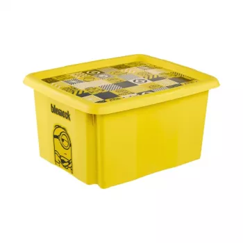 keeeper 24L talpykla su dangteliu Karolina Minions Mosaic, 42,5 x 35,5 x 22,5 cm, geltona