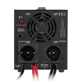 KEMOT PROsinus-1000 1000VA/700W grynasis sinusinis UPS keitiklis su įkrovikliu 12V 230V juodos spalvos