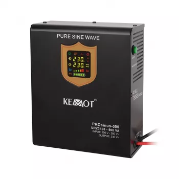 KEMOT PROsinus-500 sieninis avarinis maitinimo šaltinis, gryno sinuso banga, 12V 230V 500VA/300W