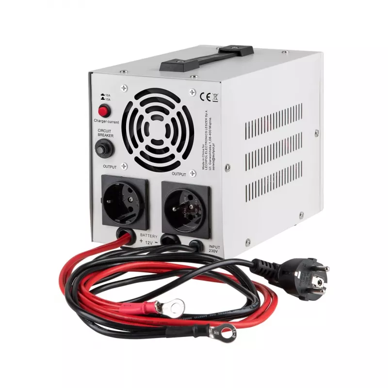 KEMOT PROsinus-800 Avarinio maitinimo blokas – gryno sinusoidės keitiklis su 12V įkrovimo funkcija, 230V, 800VA/500W
