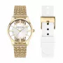 KENNETH COLE Moteriškas kvarcinis analoginis laikrodis KCWLG2124003 34.5mm nerūdijančio plieno korpusas baltas ciferblatas juodas odinis dirželis