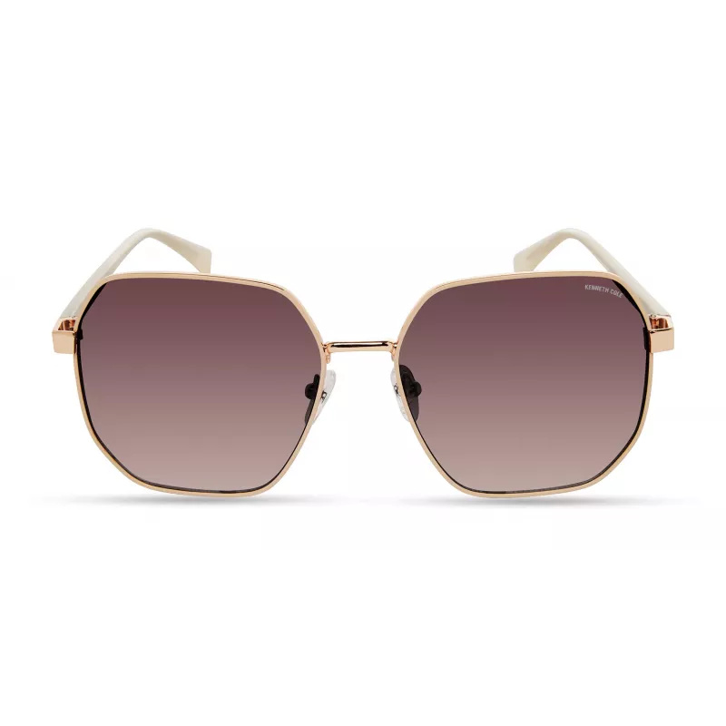 KENNETH COLE Moteriški akiniai nuo saulės KC3000-6028T stačiakampiai rudi vėžlio kiauto rašto 60mm