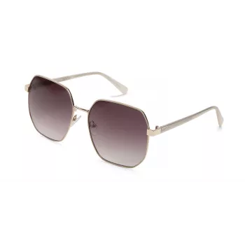 KENNETH COLE Moteriški akiniai nuo saulės KC3000-6028T stačiakampiai rudi vėžlio kiauto rašto 60mm