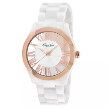 KENNETH COLE Moteriškas laikrodis IKC4860 40mm Rožinio aukso nerūdijančio plieno tinklelis