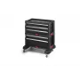KETER BOOKCASE 5 DRAWERS TOOL CHEST SET Modular Rolling Tool Storage Black and Red