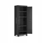 Keter Detroit Wardrobe 62x182x45cm Split Shelves - Black/Grey