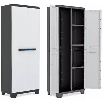 Keter Linear Cabinet papildomos lentynos 68x39x173cm 2 vnt. rinkinys pilka/juoda