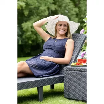 KETER Poly Rattan Lounger Jaipur Graphite