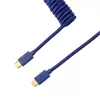 Keychron Coiled Aviator Blue Cable USB-C į USB-A su GX16 4-pin atjungiamu jungtimi, 200 cm