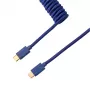 Keychron Coiled Aviator Blue Cable USB-C į USB-A su GX16 4-pin atjungiamu jungtimi, 200 cm