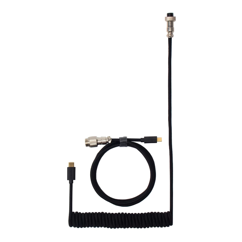 Keychron Coiled Aviator kabelis - juodas/tiesus