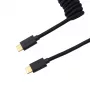 Keychron Coiled Aviator kabelis - juodas/tiesus